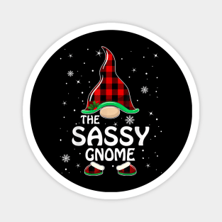 Sassy Gnome Buffalo Plaid Matching Family Christmas Pajama Magnet